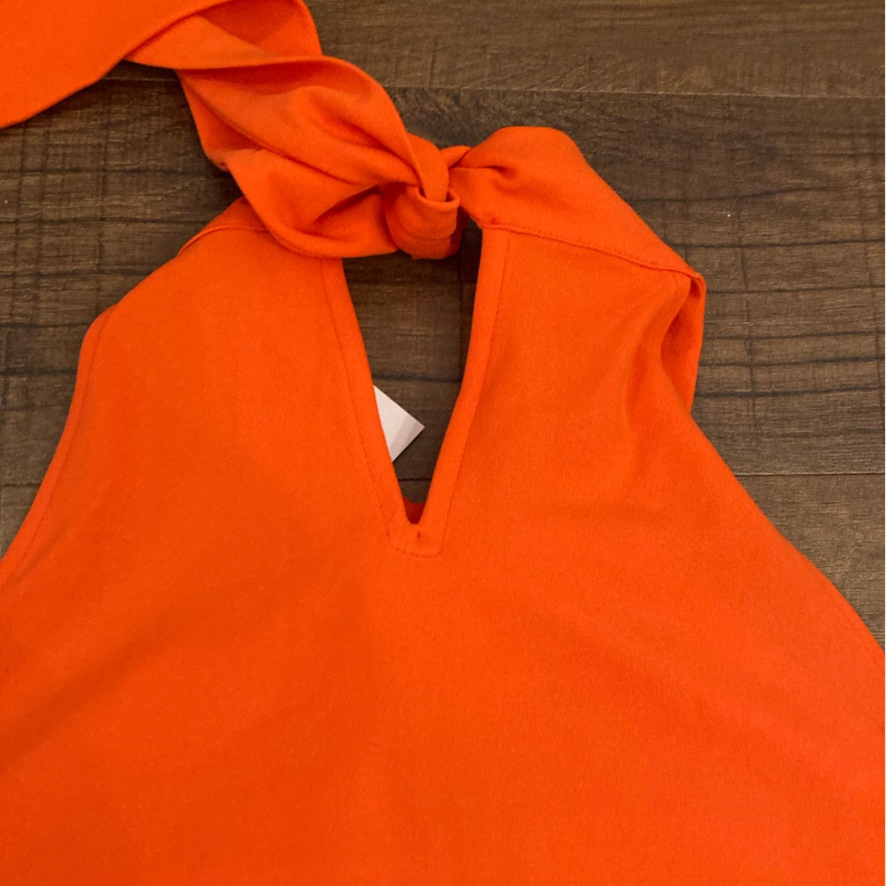 Ann Taylor Vibrant Orange Halter Blouse NEW w/ Tags Women’s XL - Picture 7 of 9
